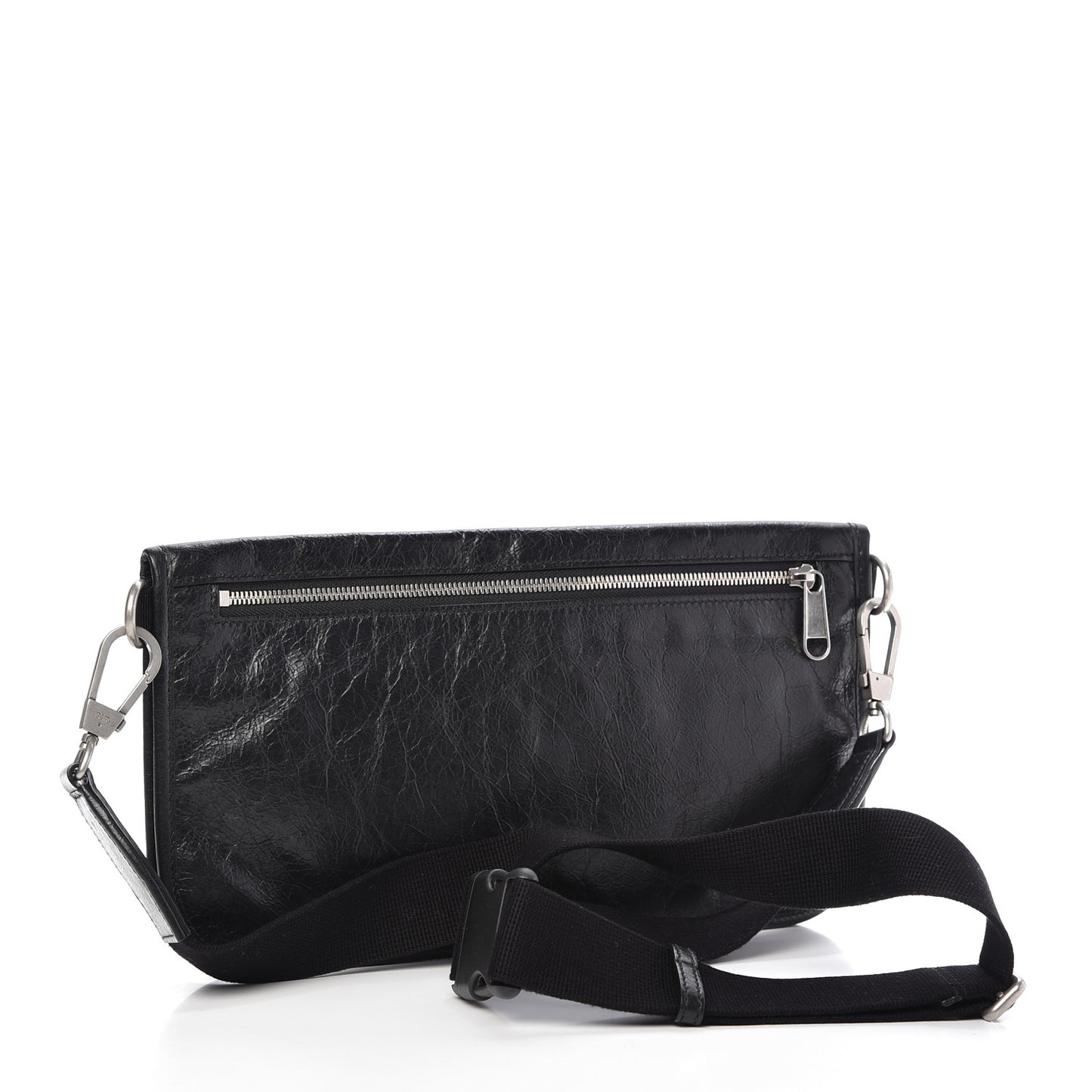 Fluffy Calfskin Morpheus Messenger Bag Black