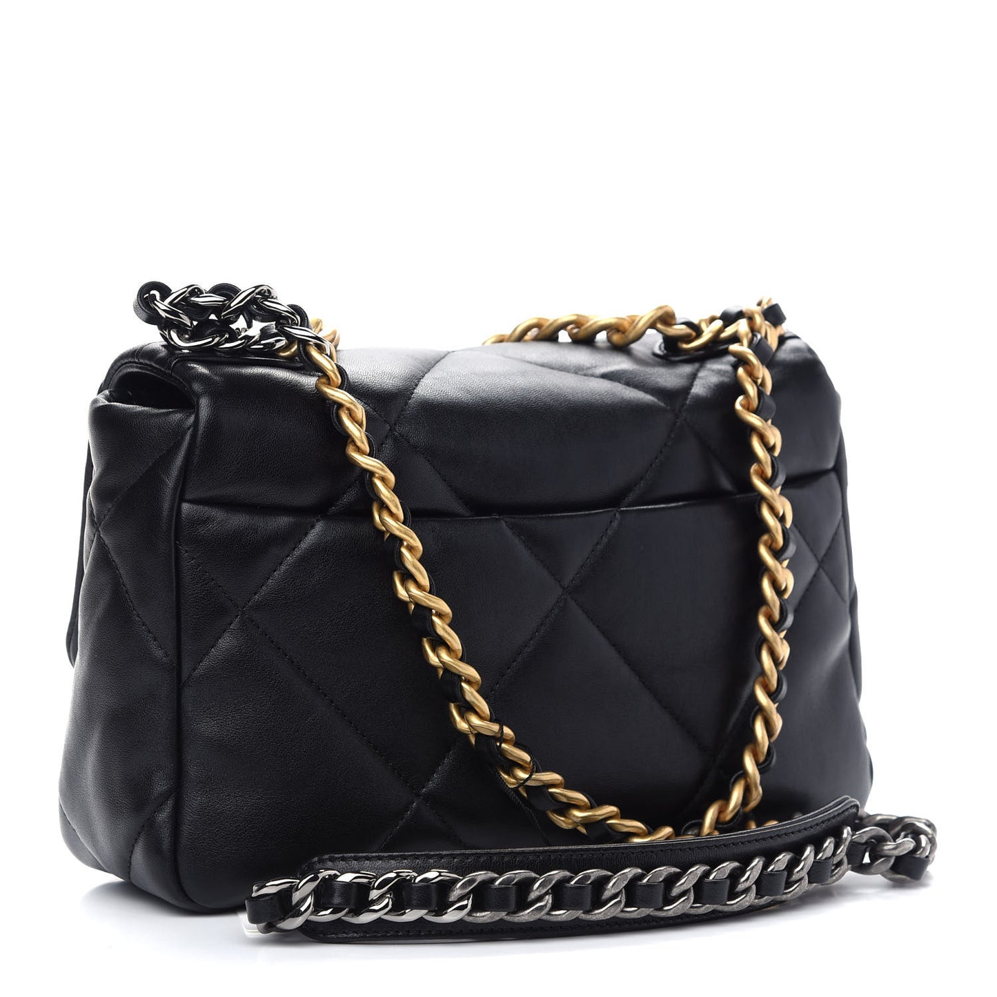 Lambskin Quilted Medium Chanel 19 Flap Black