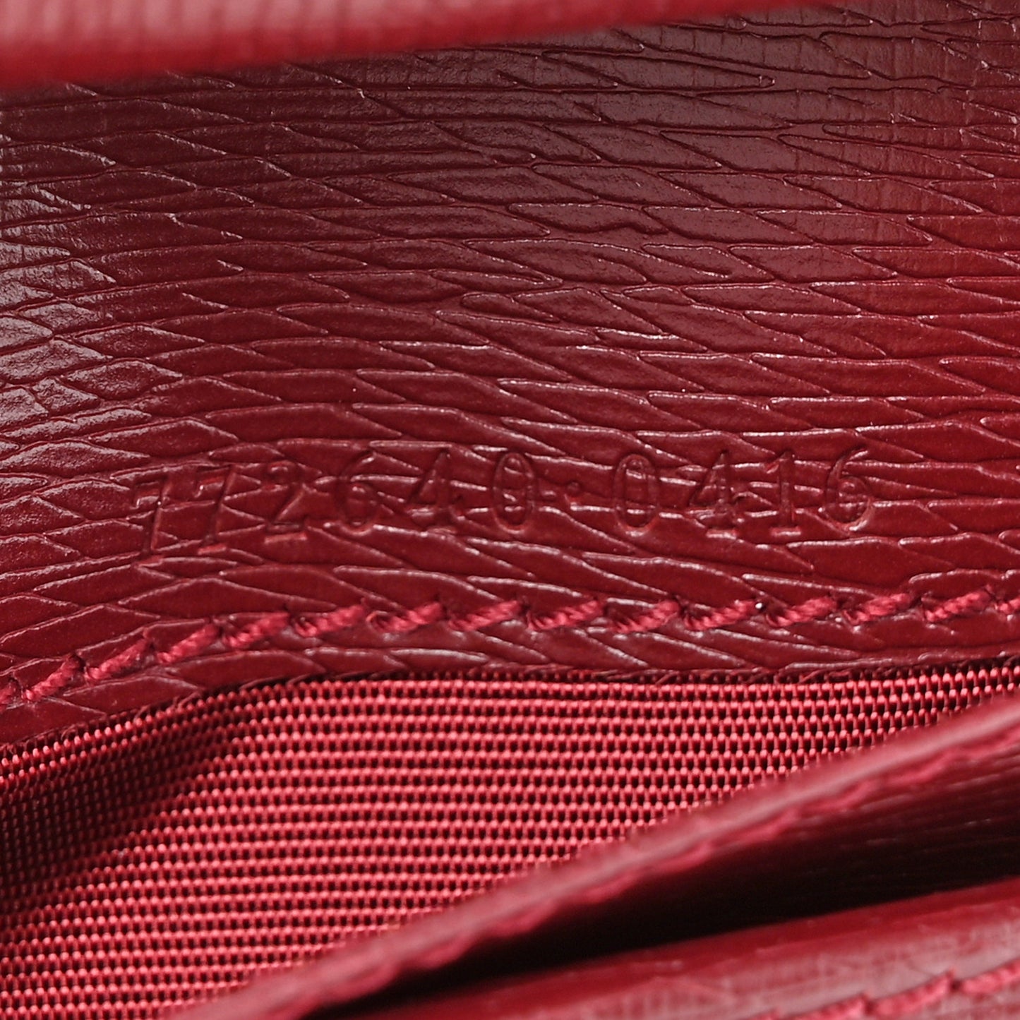 Calfskin Script Card Case Wallet Rosso Ancora Red