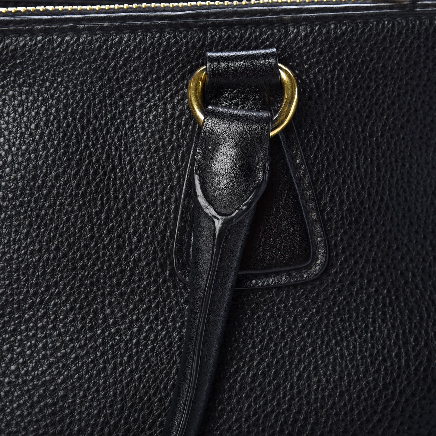 Vitello Daino Large Double Zip Tote Nero Black