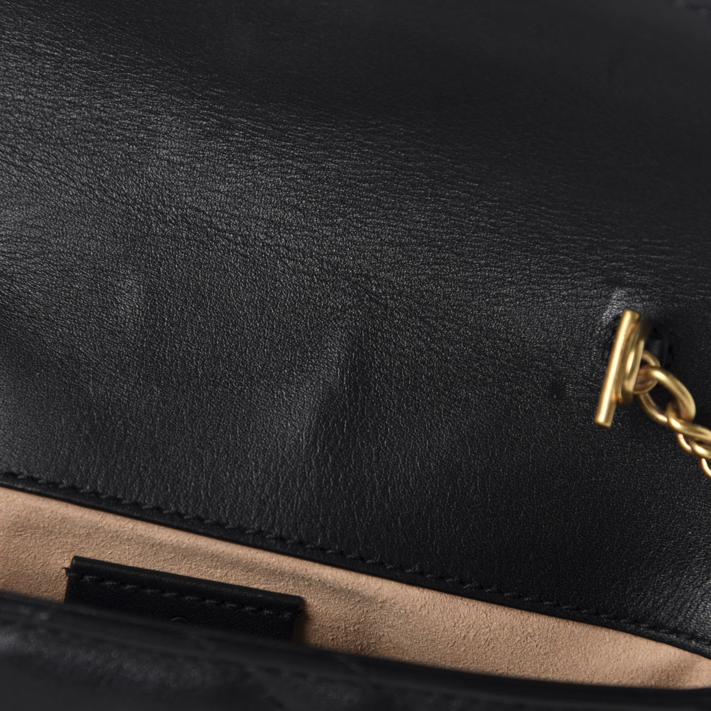 Calfskin Matelasse Super Mini GG Marmont Shoulder Bag Black