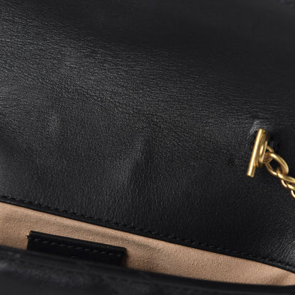 Gucci Calfskin Matelasse Super Mini GG Marmont Shoulder Bag Black 8 of 12