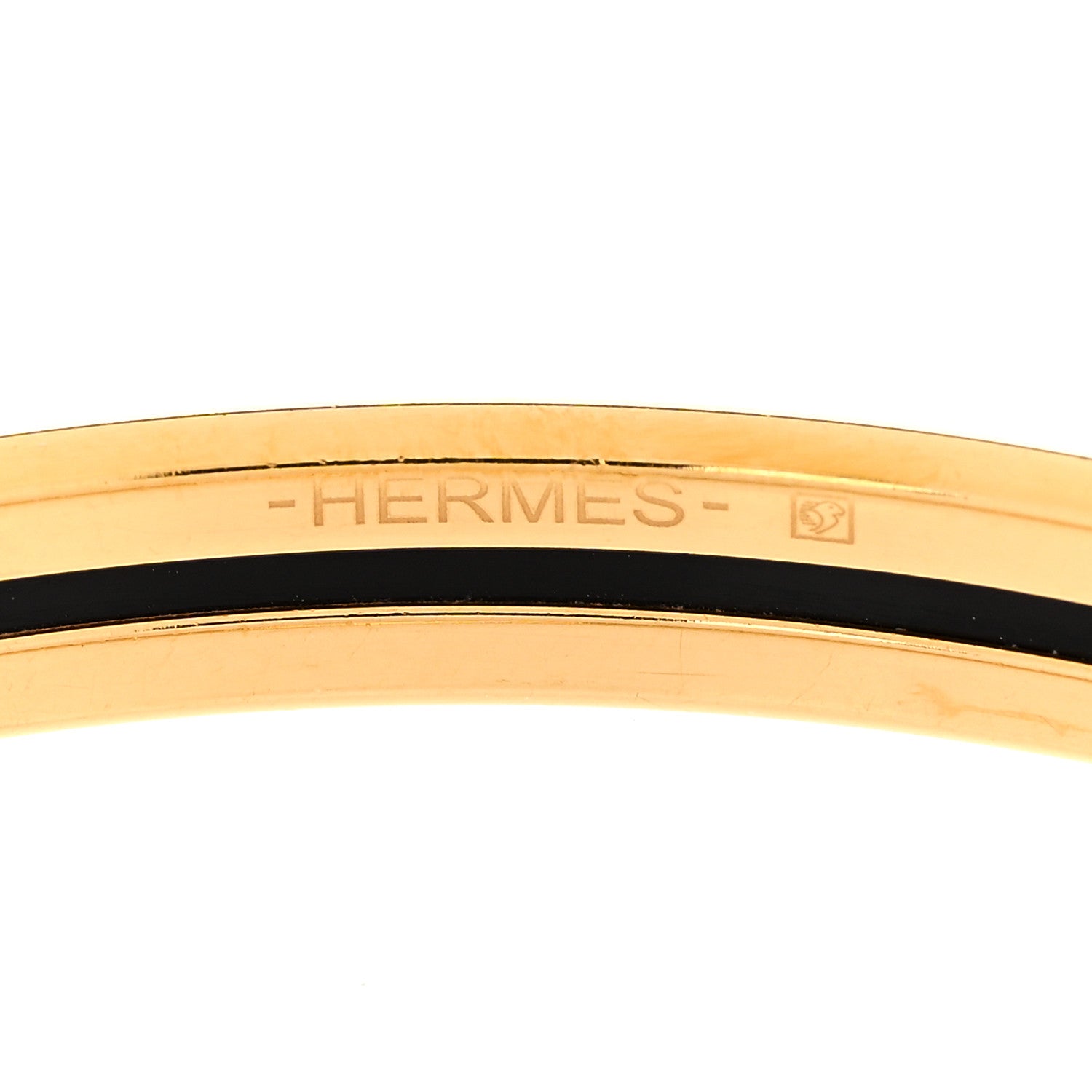 Hermes Enamel Printed Extra Narrow Uni Bracelet 62 White 4 of 6