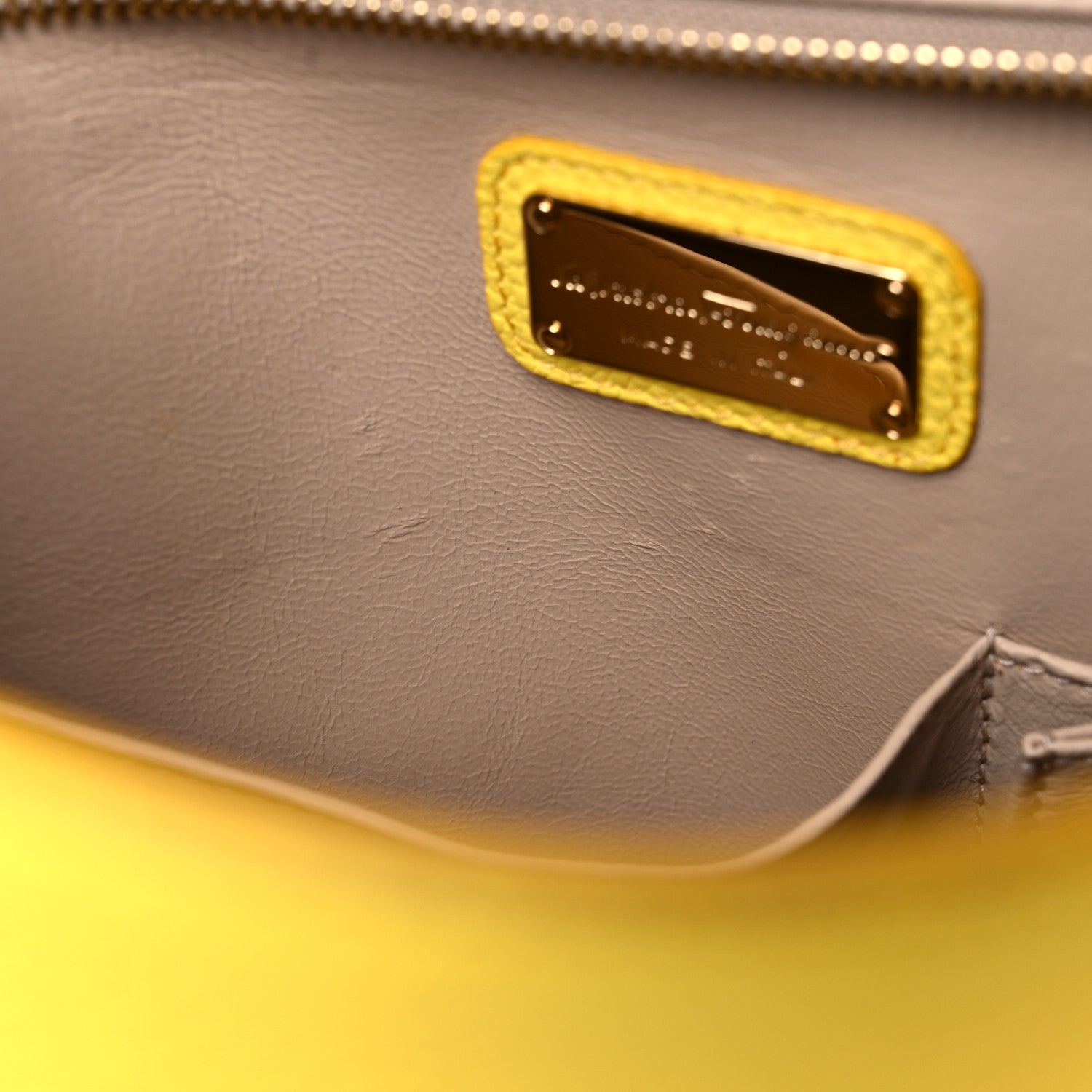 Salvatore Ferragamo Calfskin Sofia Gancini Satchel Yellow 13 of 24