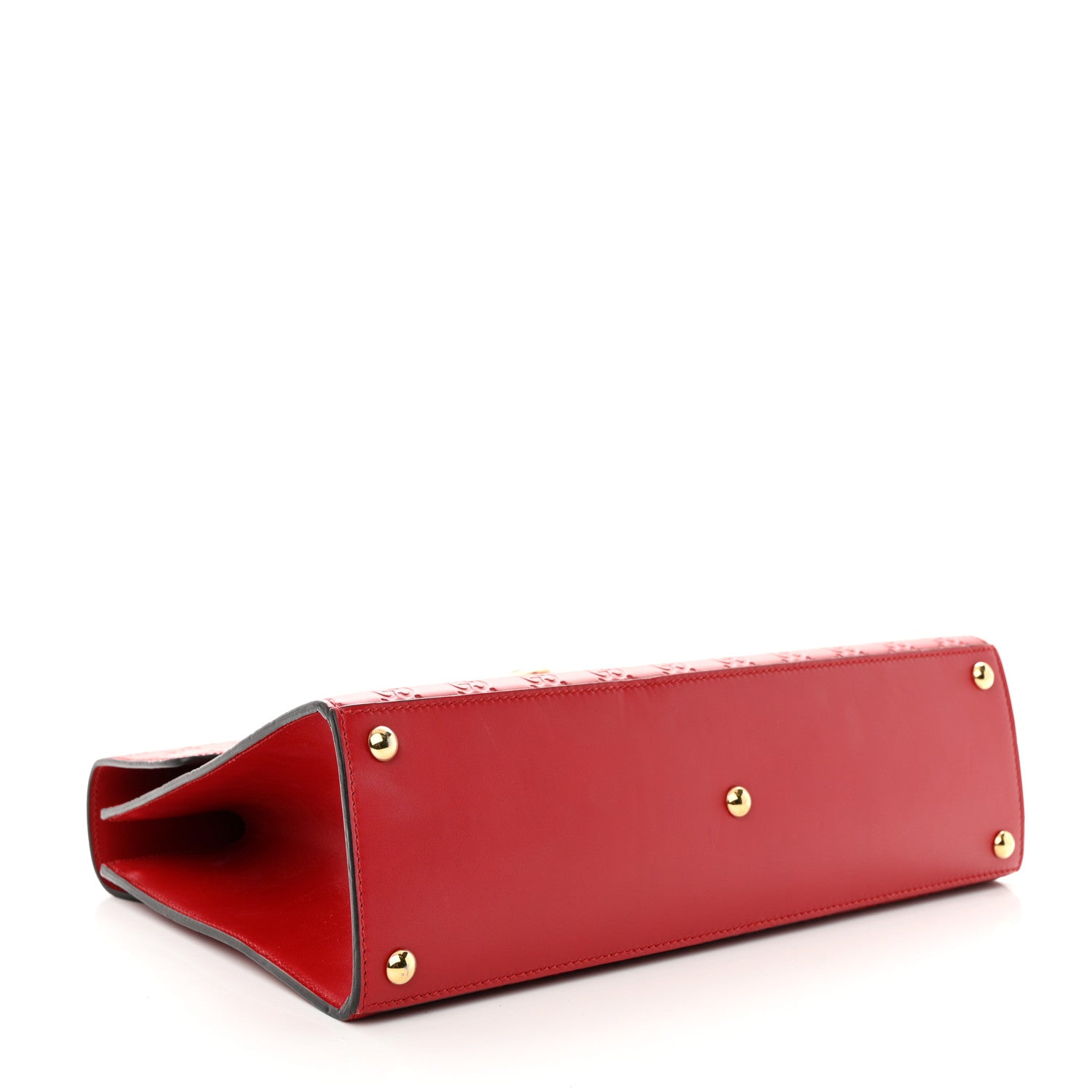 Gucci Guccissima Signature Medium Padlock Top Handle Bag Hibiscus Red 4 of 11