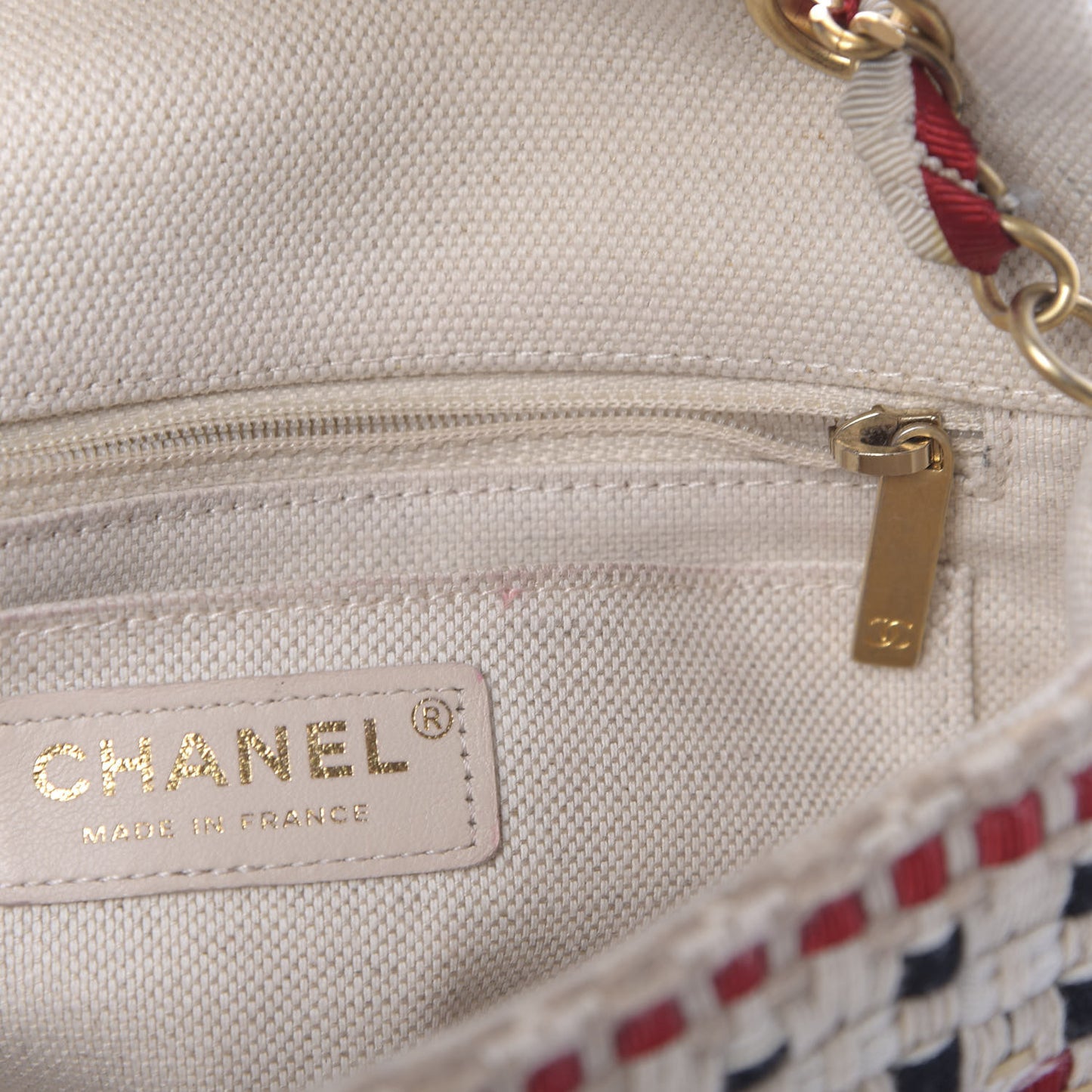 Cotton Raffia Lambskin Woven Mini Rectangular Flap Beige Red Black