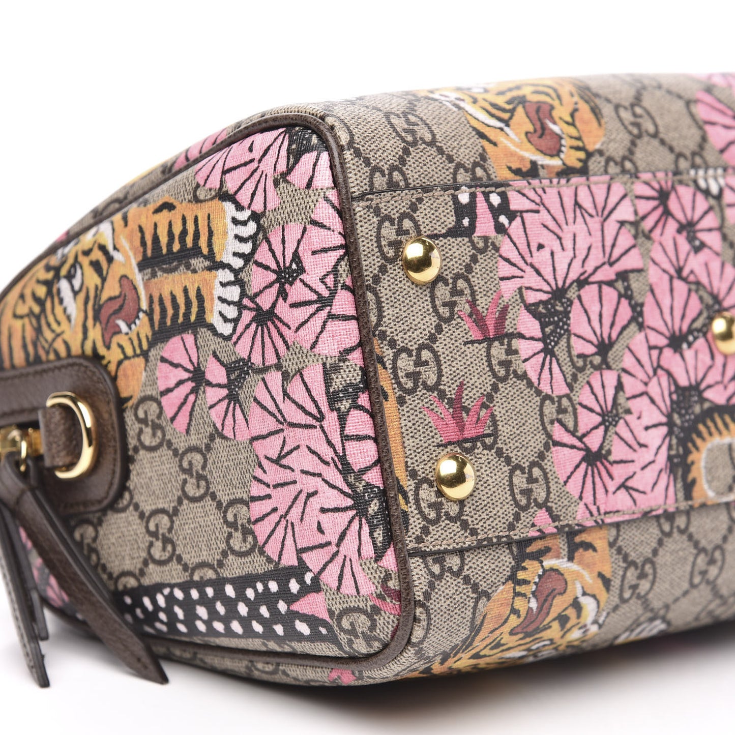 GG Supreme Monogram Bengal Small Boston Beige Pink