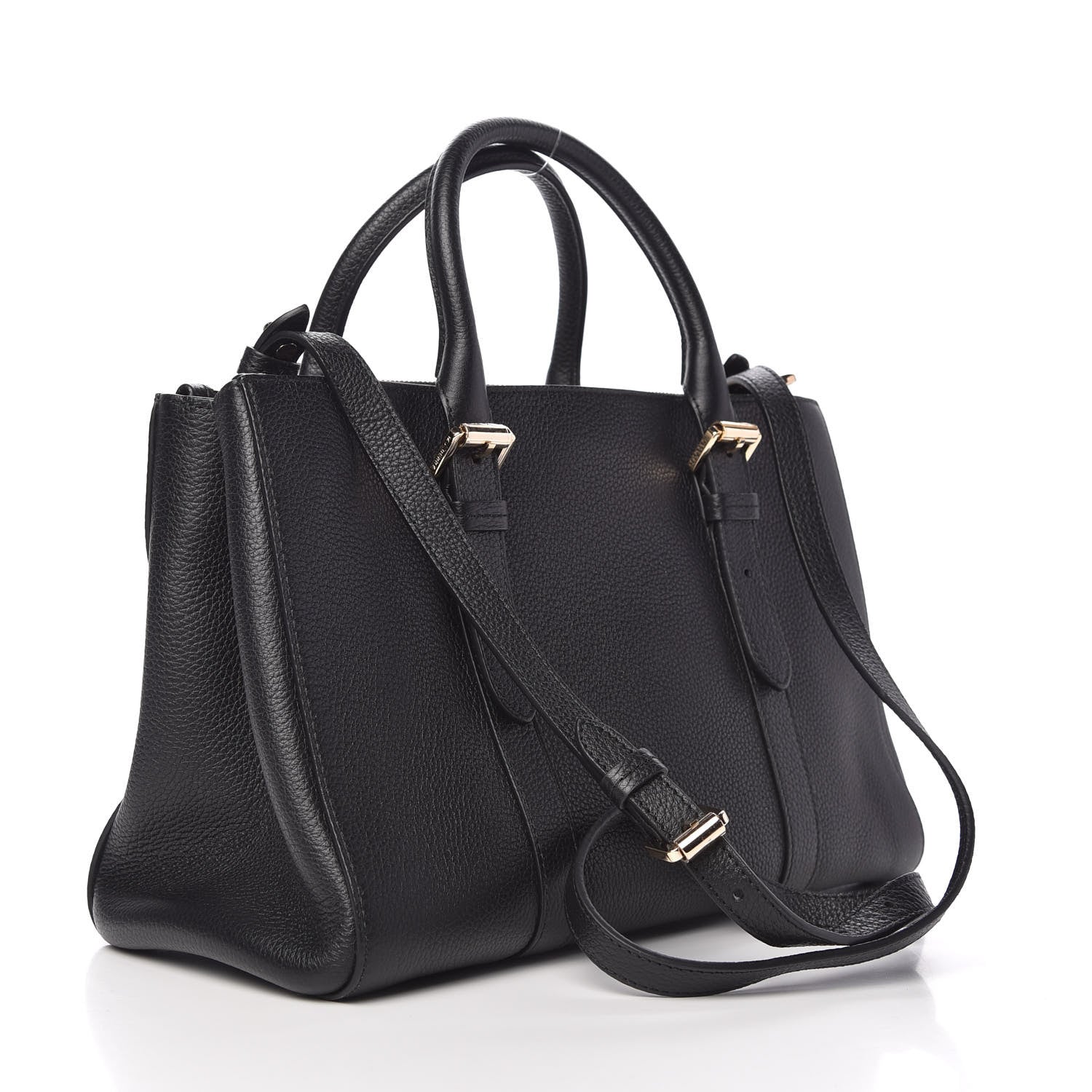 Mulberry Classic Grain Calfskin Small Bayswater Double Zip Tote Black 3 of 8