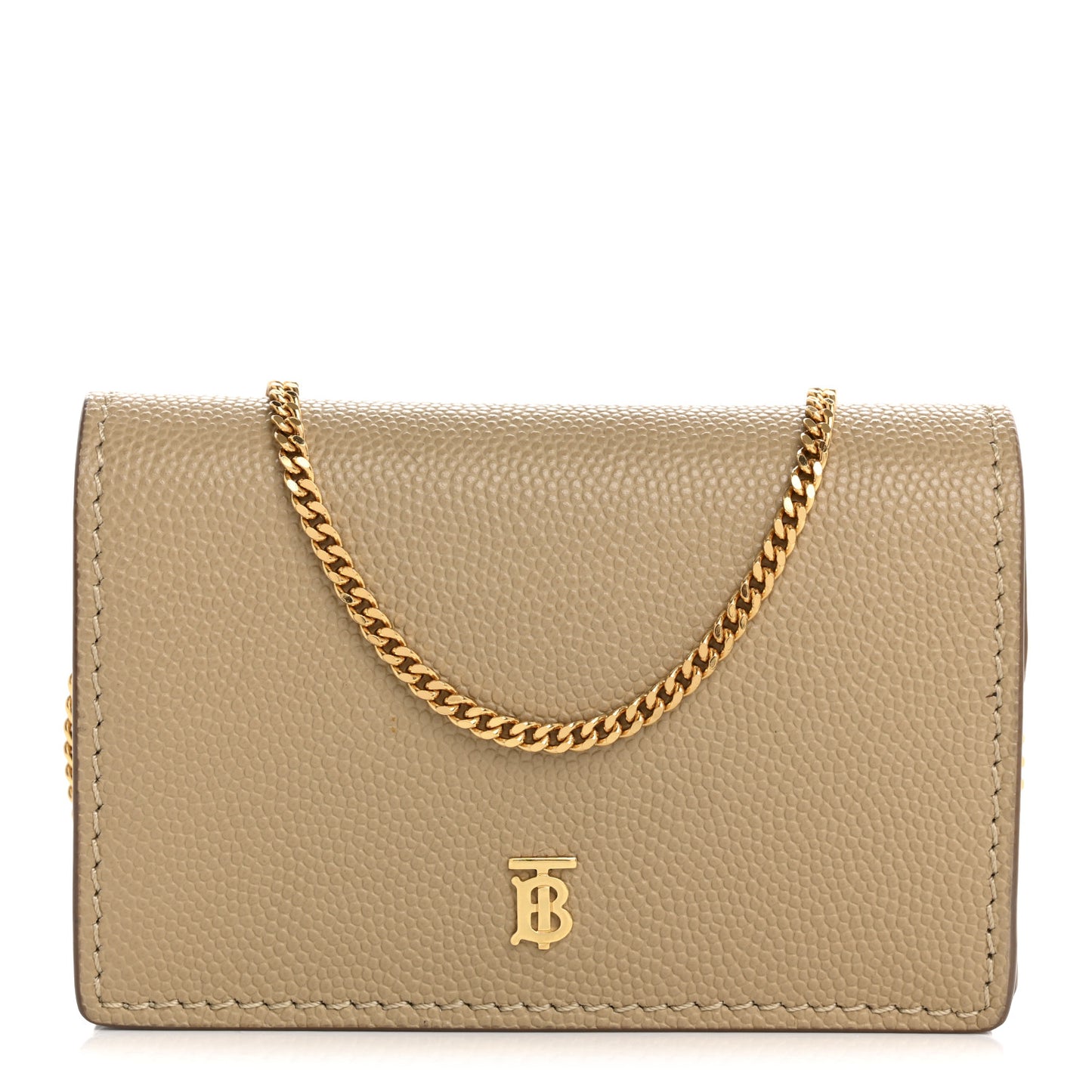 Grained Calfskin Jessie Chain Card Case Archive Beige