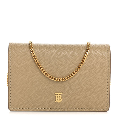 Burberry Grained Calfskin Jessie Chain Card Case Archive Beige 1 of 13