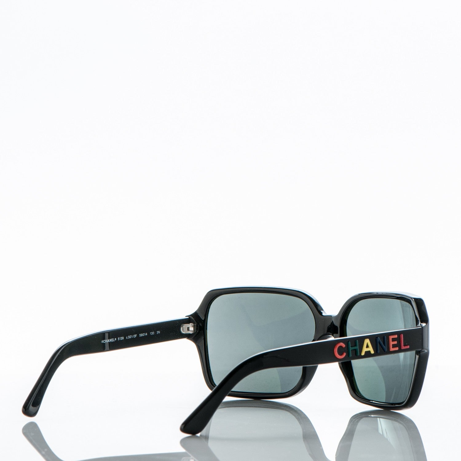 Chanel Acetate Logo Sunglasses 5139 Black Multicolor 4 of 7