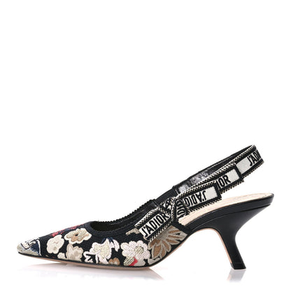 Christian Dior Canvas Embroidered Pop J'Adior Slingback 65mm Pumps  36 Black Multicolor 1 of 11