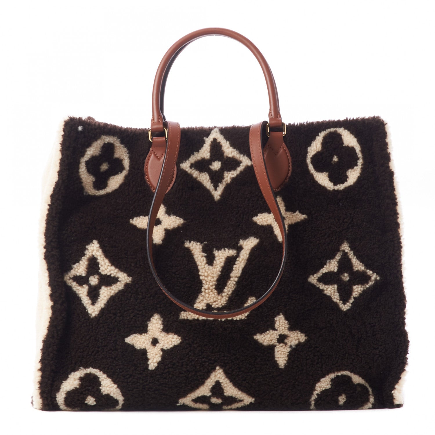 Louis Vuitton Shearling Monogram Giant Teddy Onthego GM Black White 1 of 8