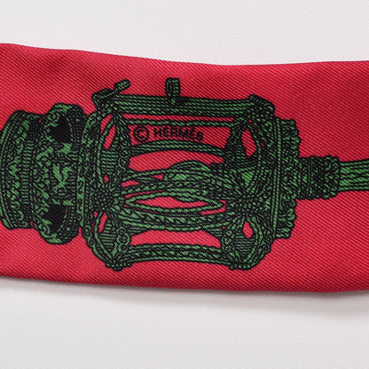 Hermes Silk Merveilleuses Lanternes Twilly Fuchsia Vert Bleu Lavande 4 of 4