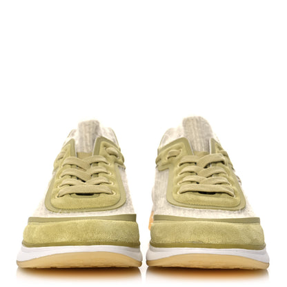 Chanel Suede Calfskin Stretch Fabric CC Sneakers 38 Yellow 2 of 6