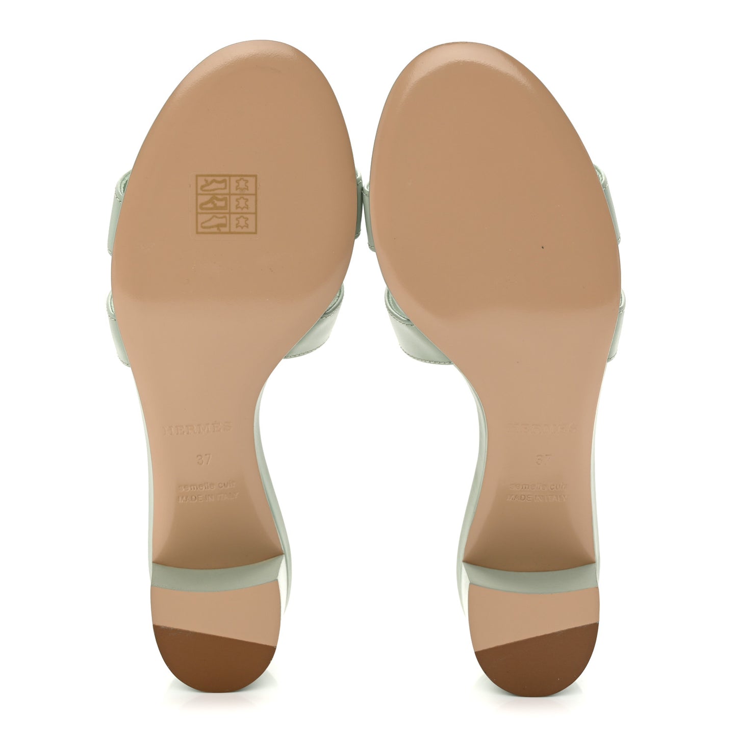 Calfskin Oasis Sandals 37 Vert D'eau