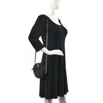 Chanel Caviar Quilted Small Round Bag With Chain Black 2 of 11