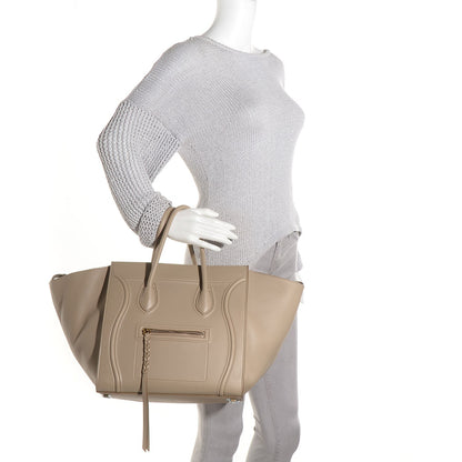 Celine Supple Calfskin Medium Phantom Luggage Beige 2 of 7