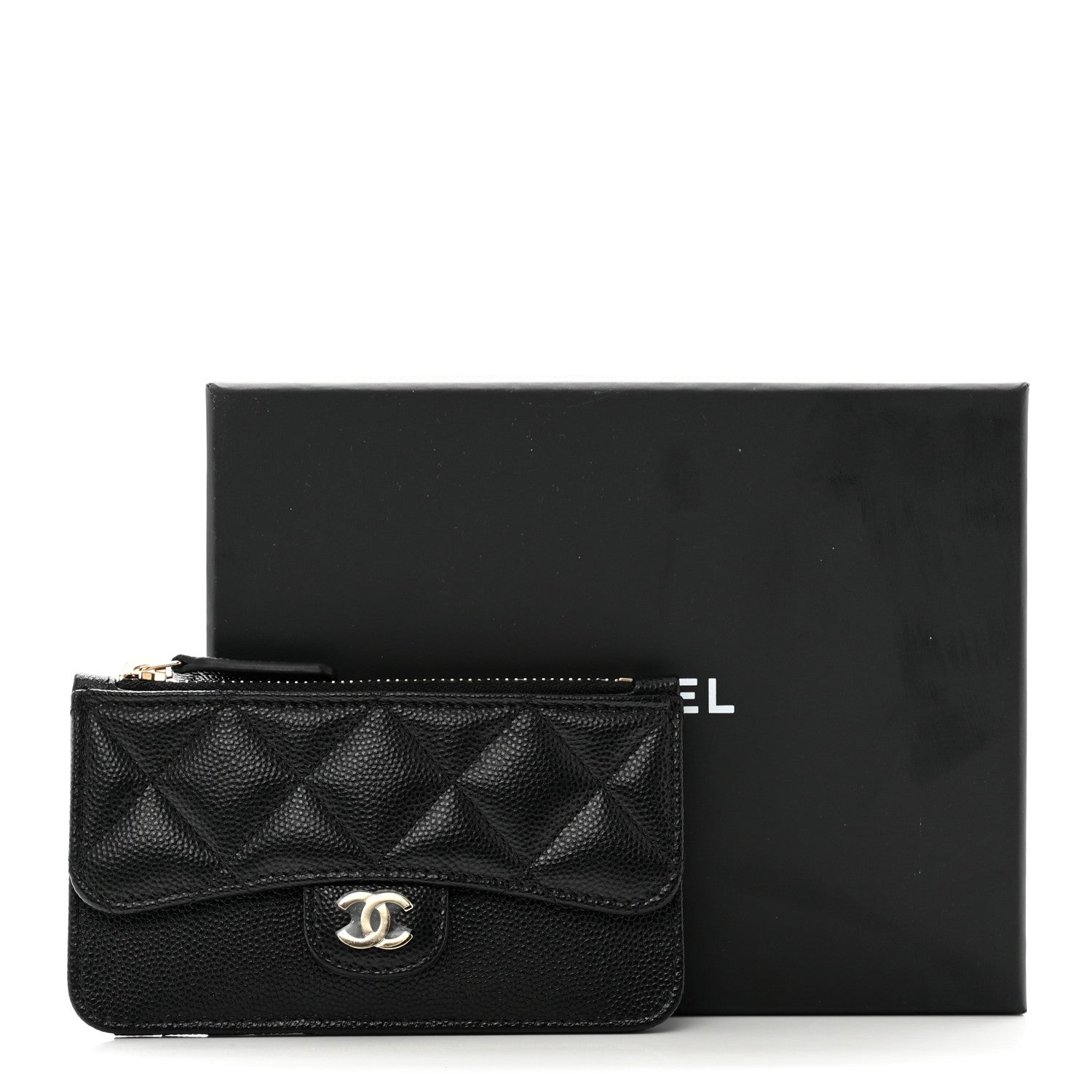 Chanel Caviar Quilted Flap Zip Card Holder Black 8 of 8