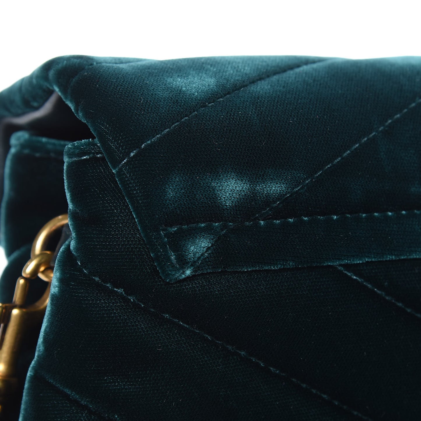 Velvet Y Quilted Monogram Toy Loulou Chain Satchel Dark Ottanio
