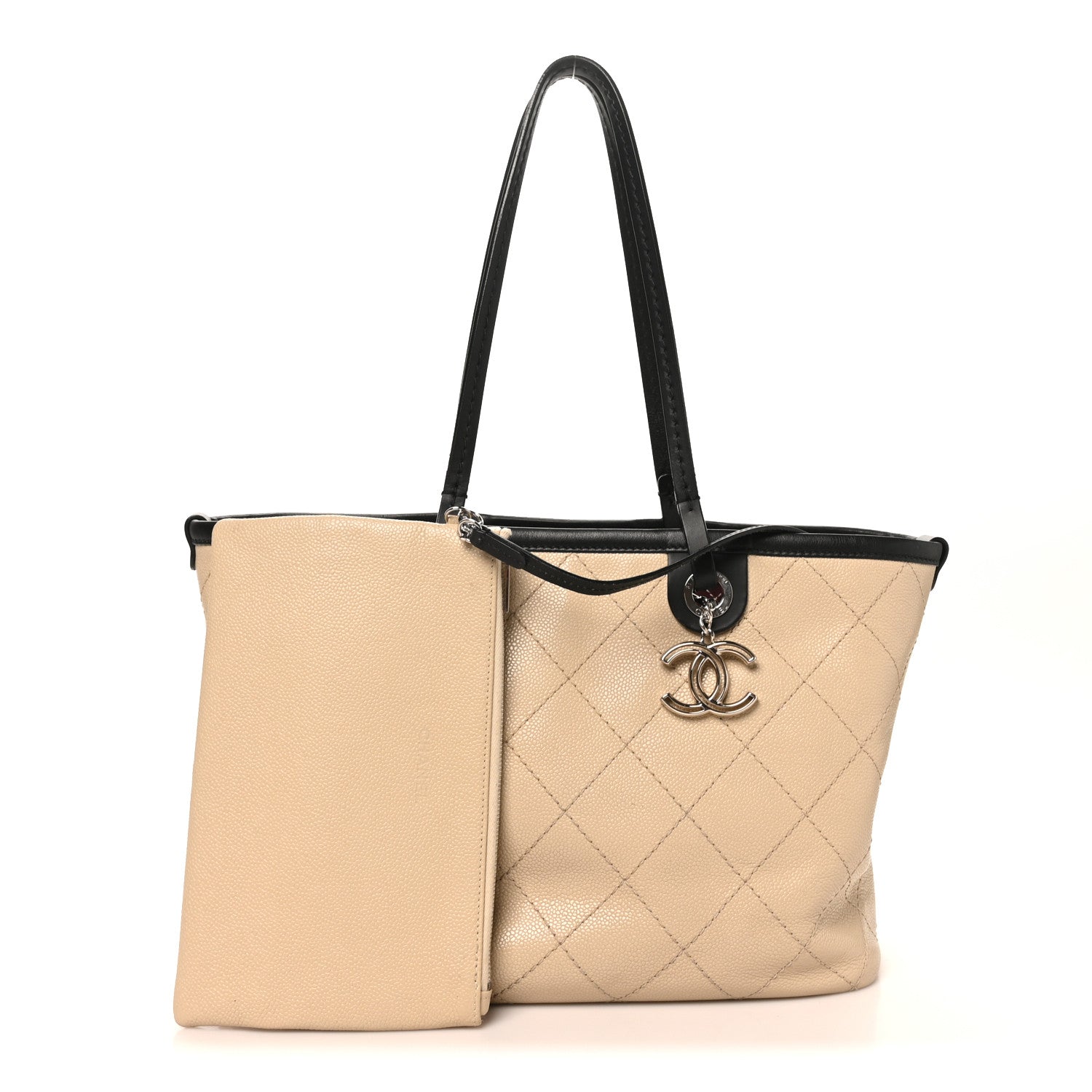 Chanel Grained Calfskin Medium Fever Shopping Tote Beige 3 of 12