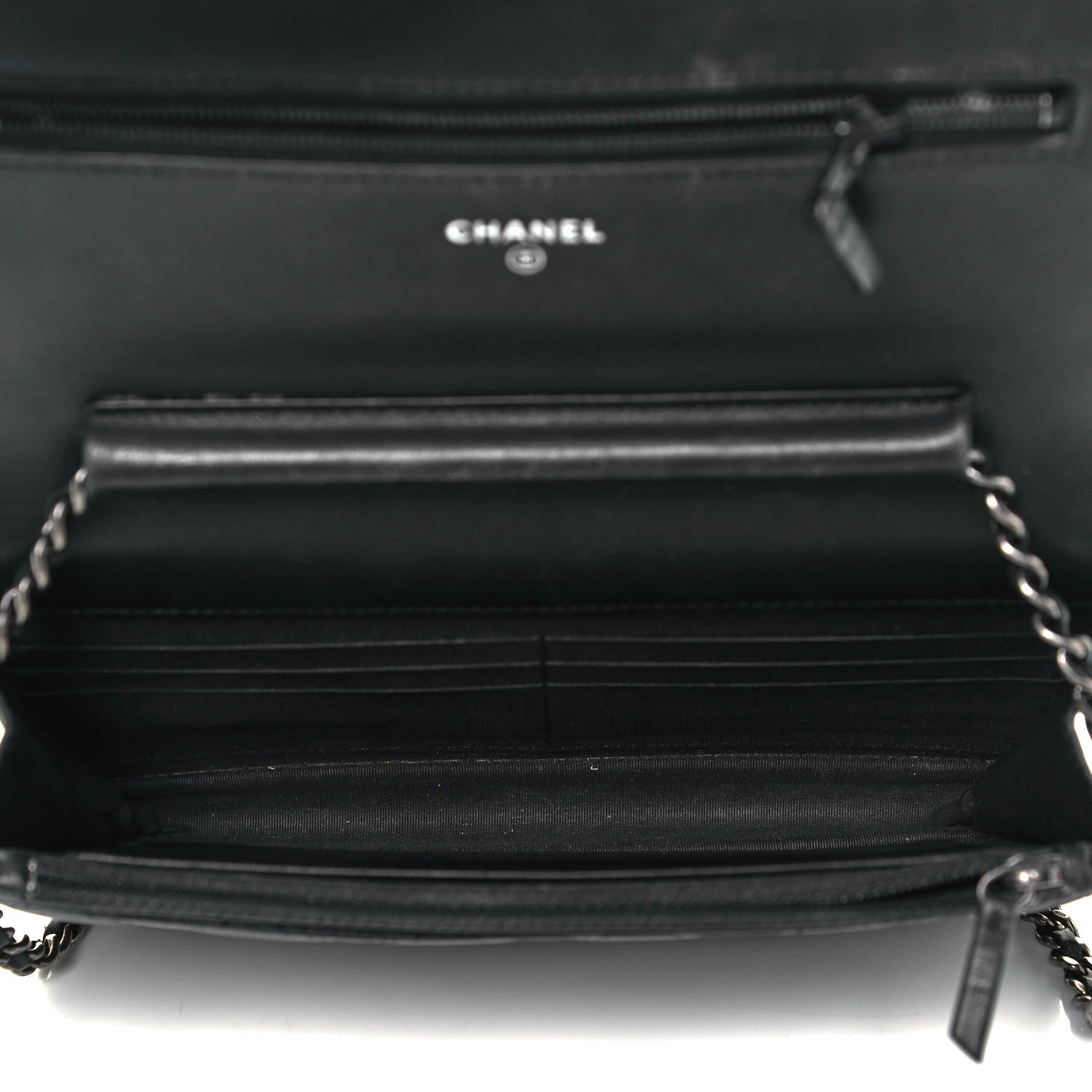 Chanel Lambskin Quilted Boy Wallet On Chain WOC Black 5 of 9