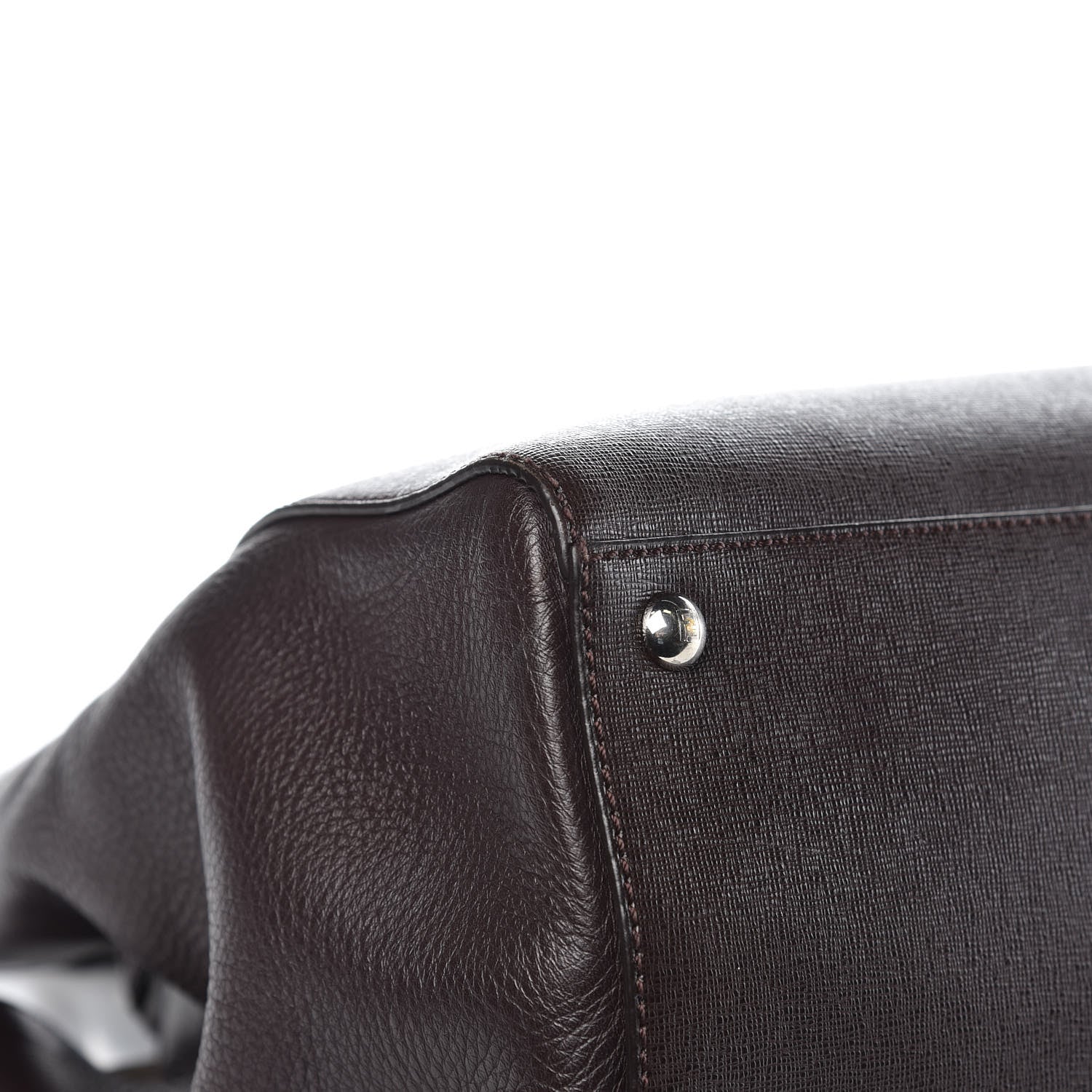 Fendi Vitello Elite Regular 2Jours Tote Caffe Noir 6 of 14