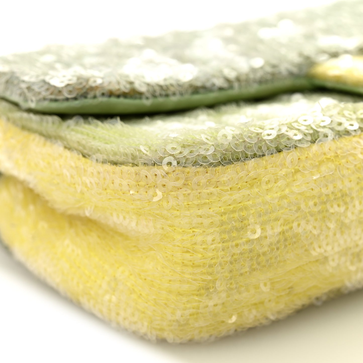 Sequin Mini Waterfall Flap Green Light Green Yellow