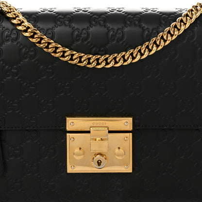 Gucci Guccissima Medium Padlock Shoulder Bag Black 14 of 17