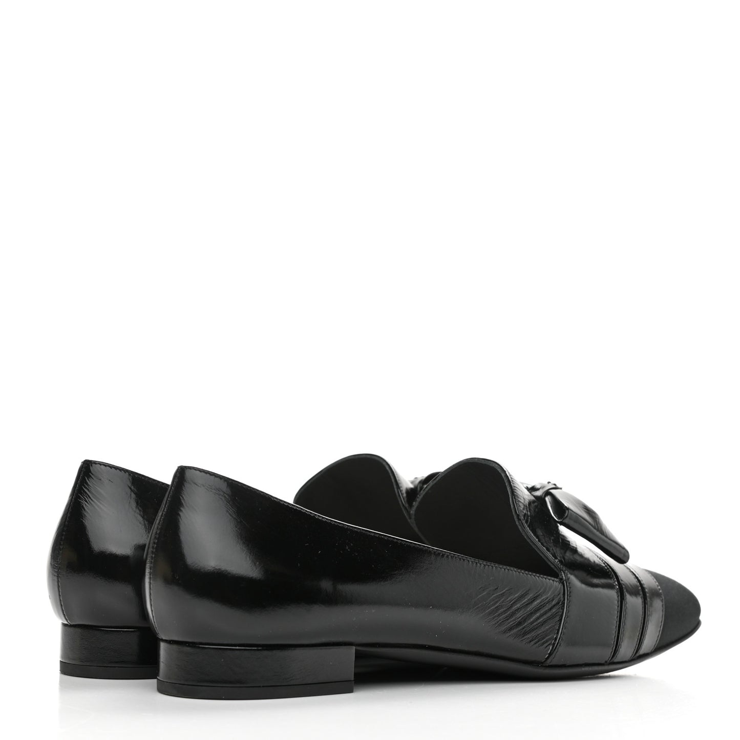 Patent Grosgrain Mocassin Loafers 39 Black