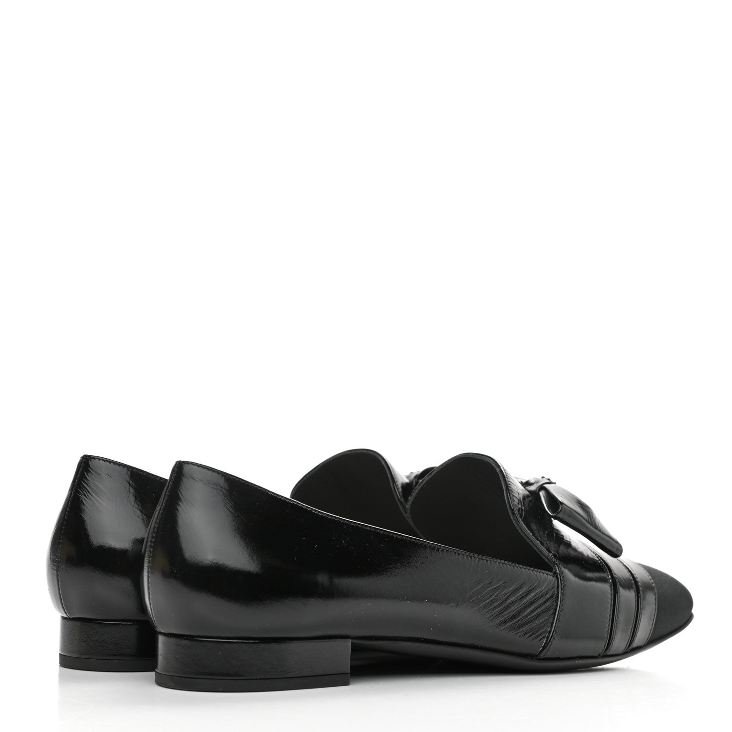 Chanel Patent Grosgrain Mocassin Loafers 39 Black 4 of 11