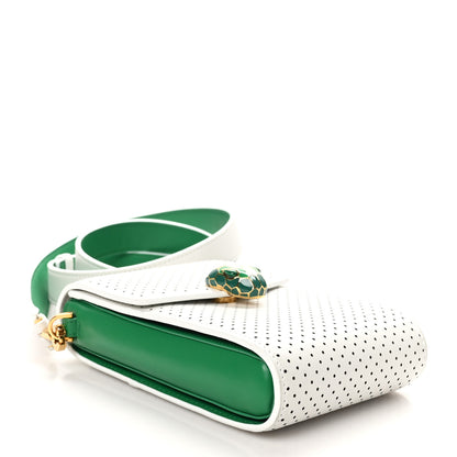 Bulgari X CASABLANCA Calfskin Serpenti Forever Apres Vertical Pochette Tennis Green White 4 of 10