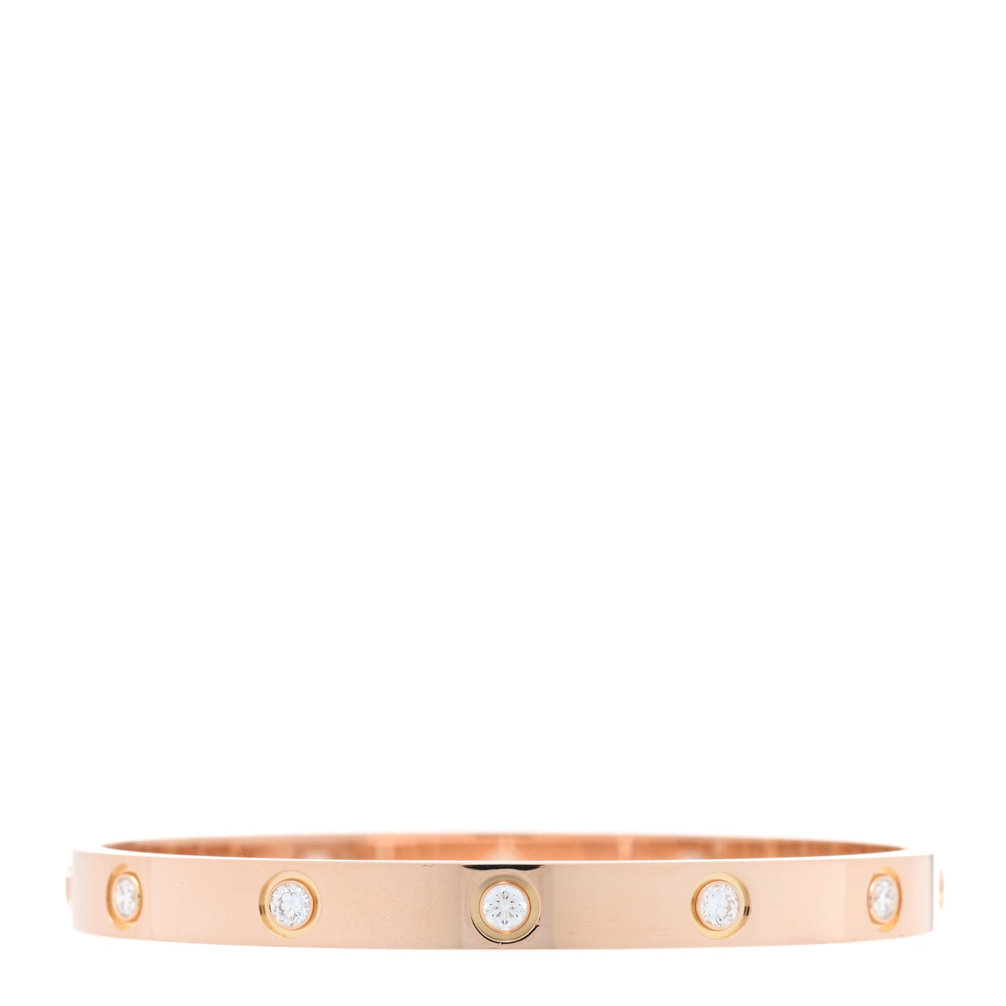 18K Pink Gold 10 Diamond LOVE Bracelet 17