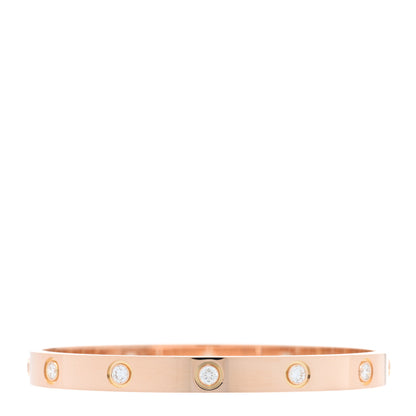 Cartier 18K Pink Gold 10 Diamond LOVE Bracelet 17 2 of 8