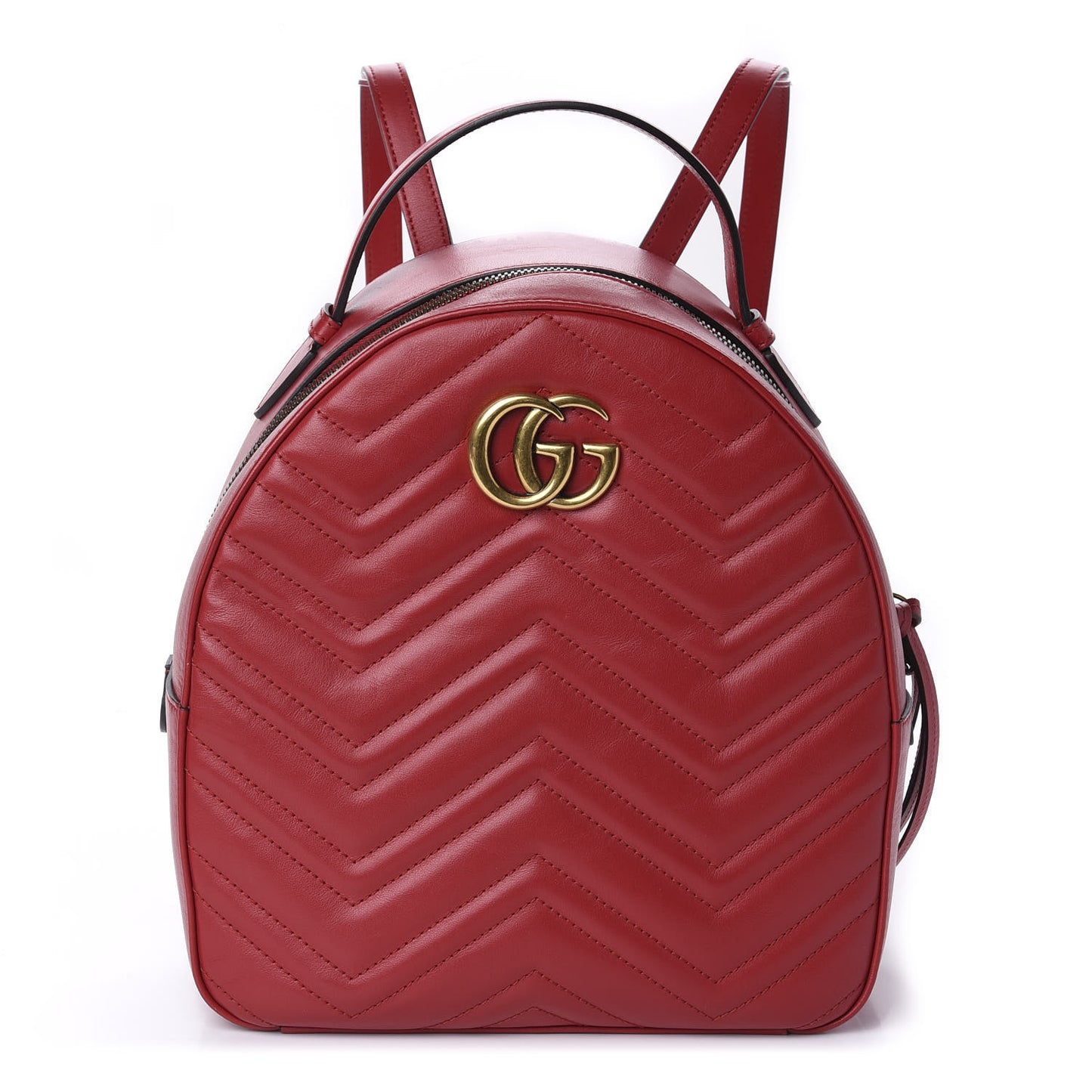 Calfskin Matelasse GG Marmont Dome Backpack Hibiscus Red