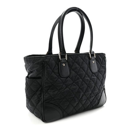 Chanel Nylon Calfskin Quilted CC Paris New York Tote Bag Black 3 of 12