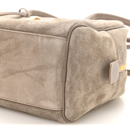 Chanel Suede Calfskin Large Perfect Bowling Bag Dark Beige 10 of 11