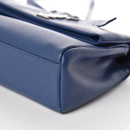 Saint Laurent Grain De Poudre Small West Hollywood Monogram Fold-Over Bag Denim 9 of 9