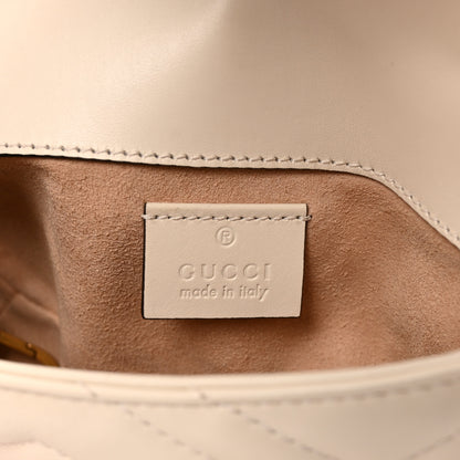Gucci Calfskin Matelasse Super Mini GG Marmont Shoulder Bag White 6 of 10