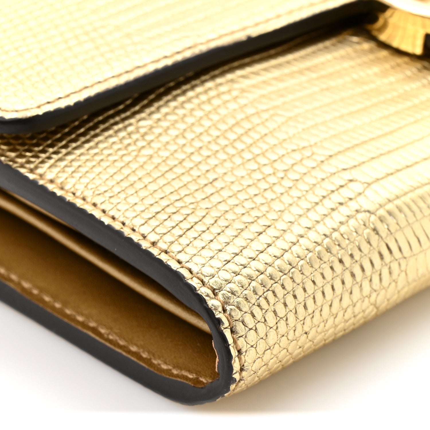 Gucci Laminated Lizard Icon Continental Wallet Gold 10 of 11
