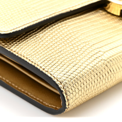 Gucci Laminated Lizard Icon Continental Wallet Gold 10 of 11