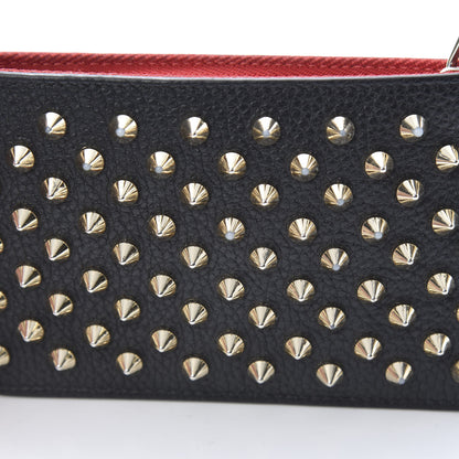 Christian Louboutin Calfskin Empire Panettone Spikes Key Ring Pouch Black 11 of 13