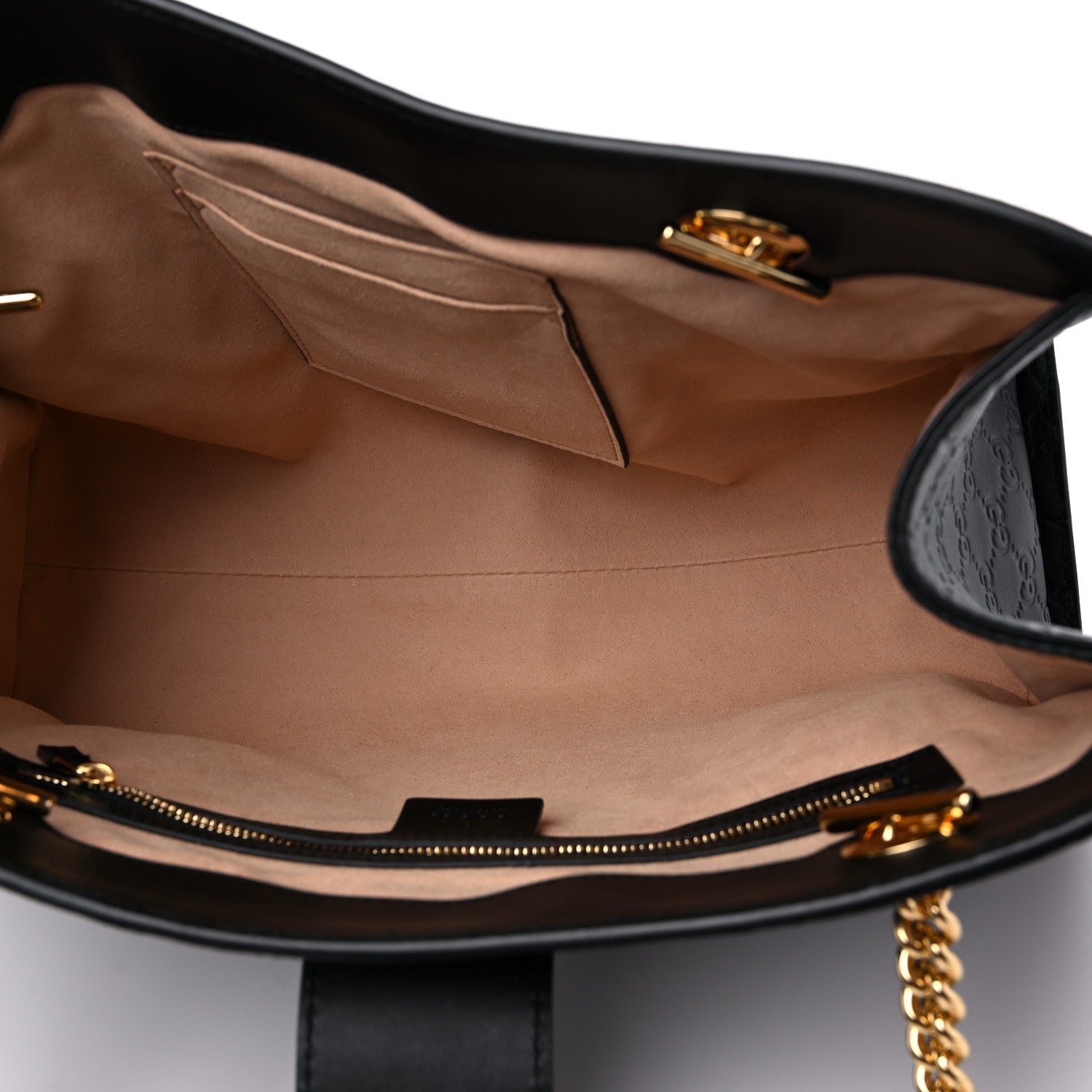 Gucci Guccissima Medium Padlock Tote Black 5 of 9