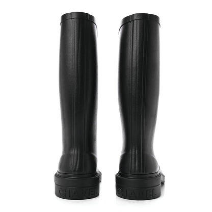 Chanel Caoutchouk CC High Boots 39 Black 5 of 11
