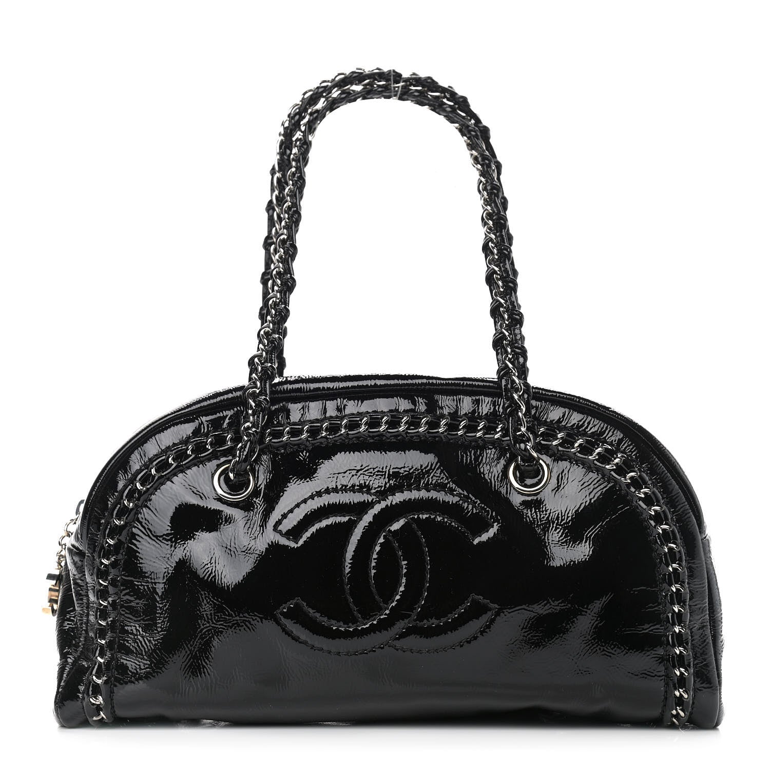 Chanel Patent Medium Luxe Ligne Bowler Black 1 of 12