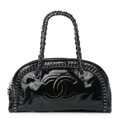 Chanel Patent Medium Luxe Ligne Bowler Black 1 of 12