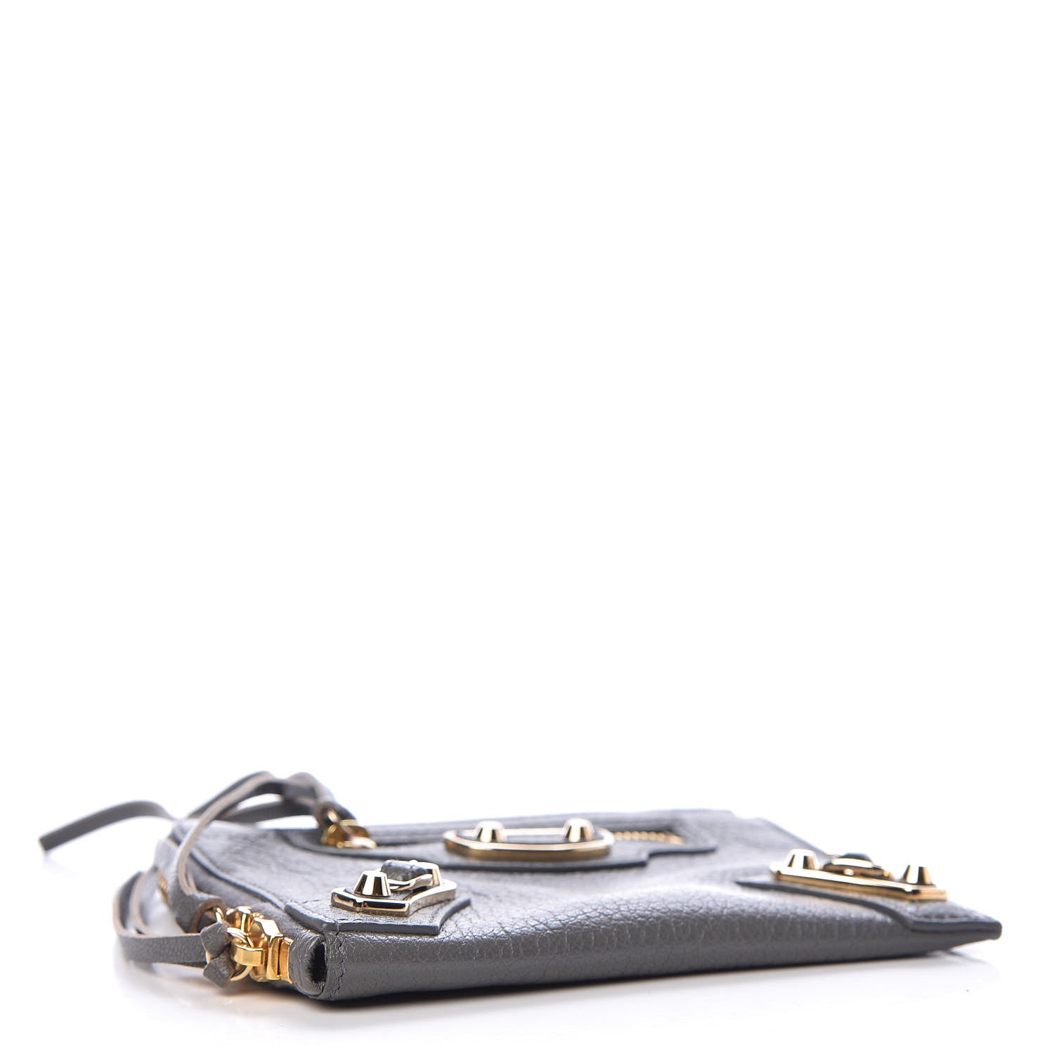 Balenciaga Chevre Agneau Arena Gold Metallic Edge Hardware Mini Pouch Gris Acier 4 of 7