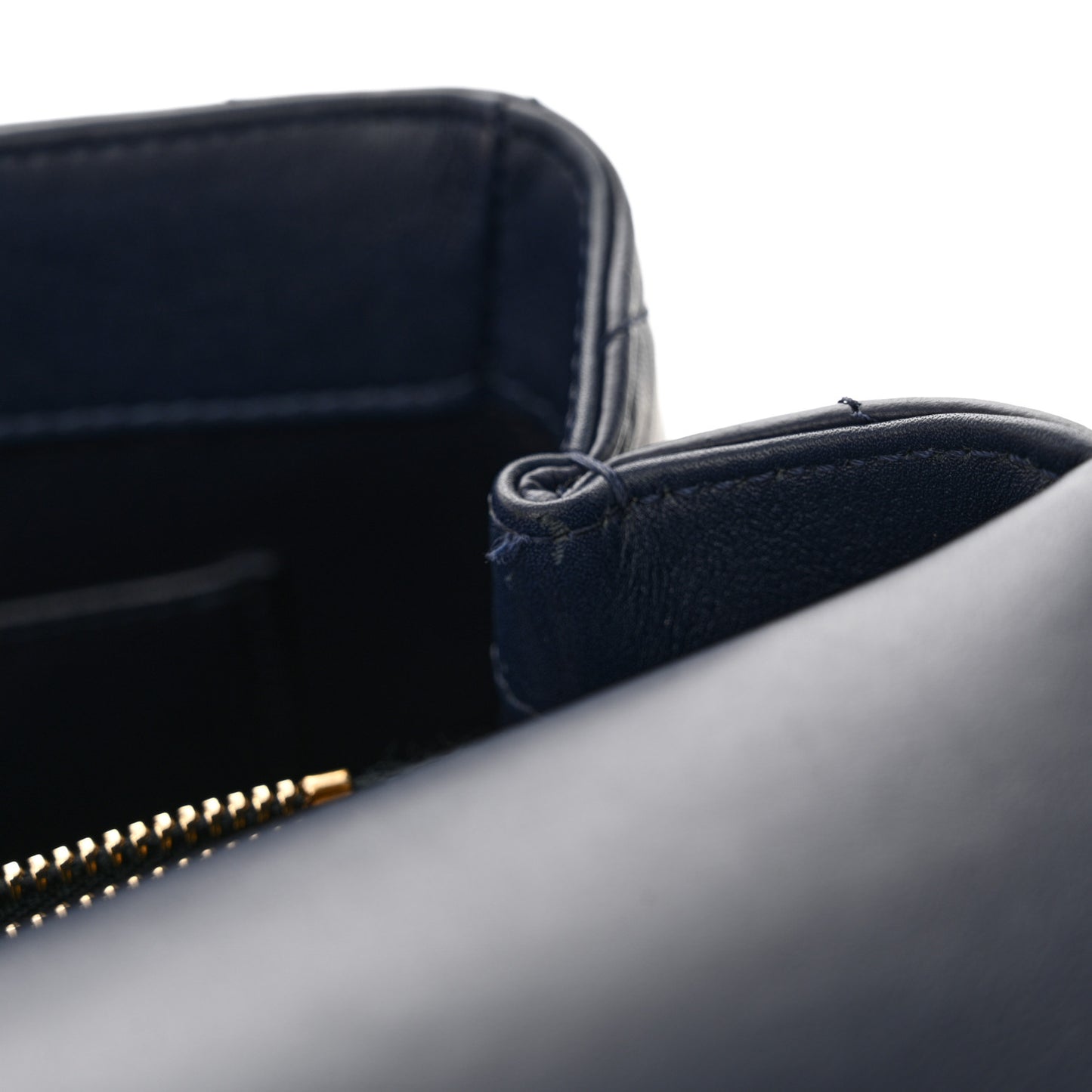 Aged Calfskin Elaphe Chevron Quilted Small Coco Handle Flap Navy