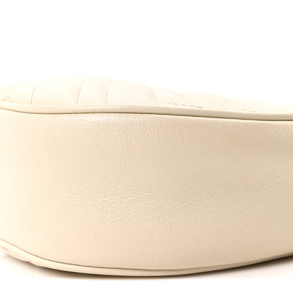 Gucci Calfskin Matelasse Mini GG Marmont Round Shoulder Bag White 10 of 10