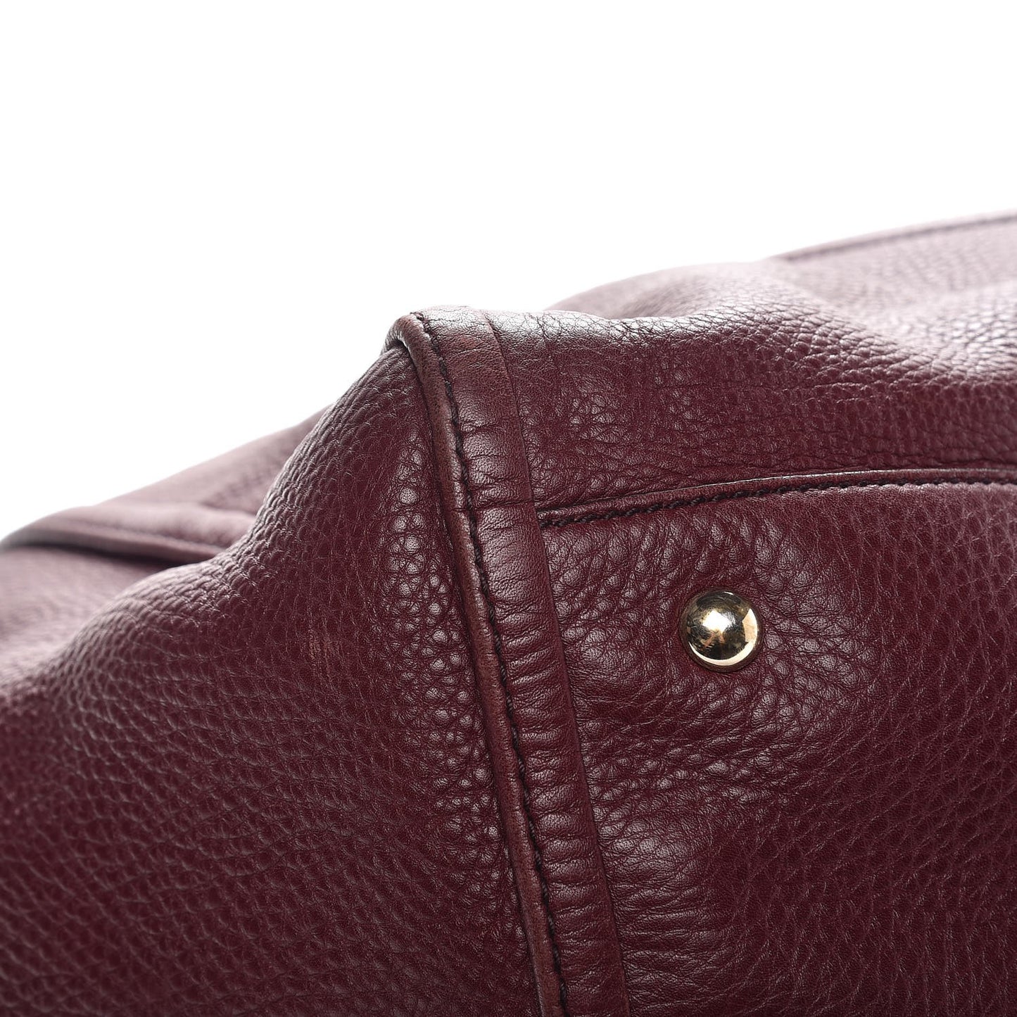 Pebbled Calfskin Large Soho Shoulder Bag Bordeaux